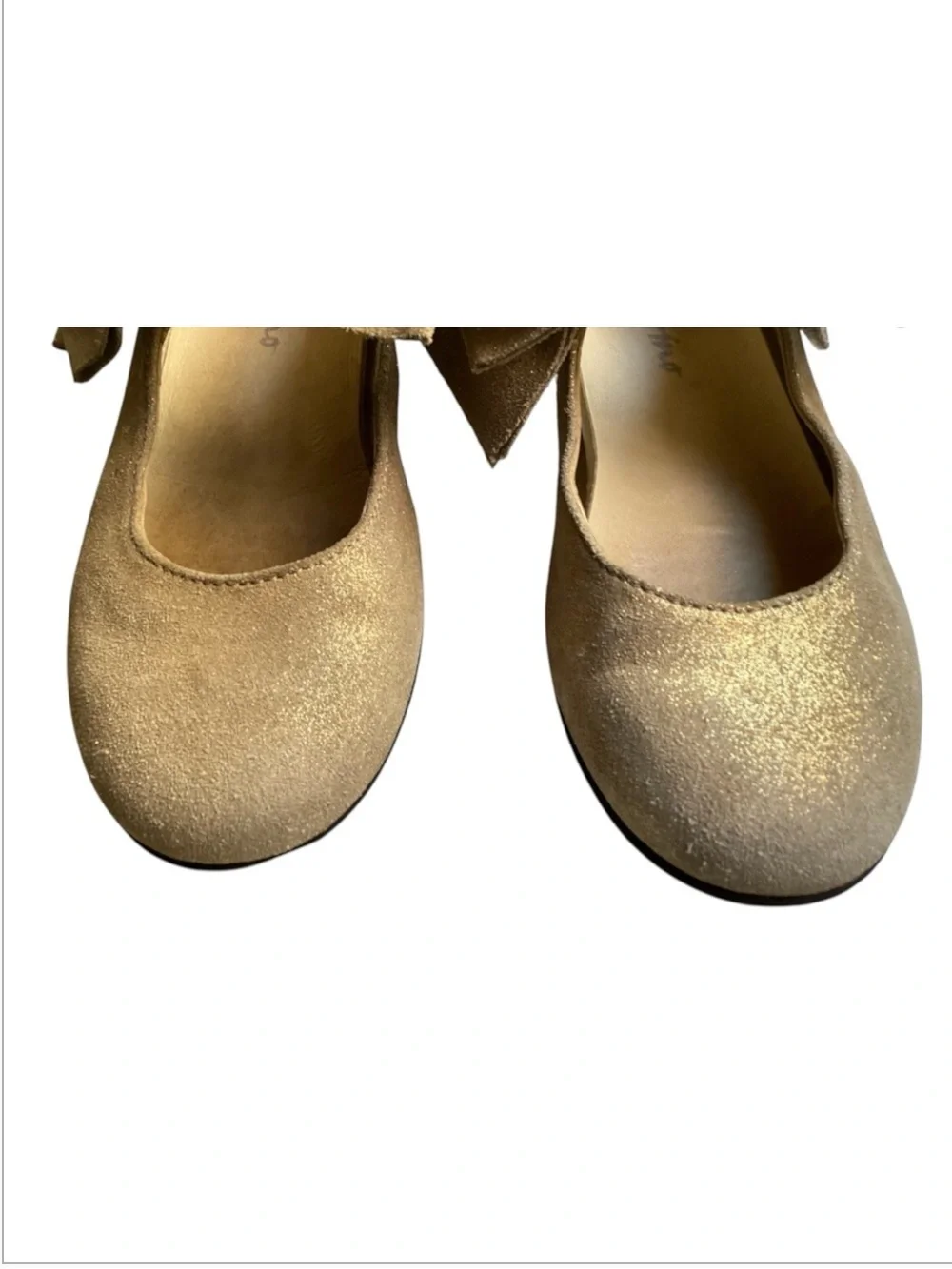 Naturino Sparkly Gold Suede Maryjane’s